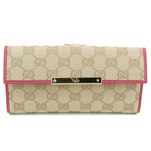 Authentic Gucci GG Canvas Continental Wallet 112715 Rose
